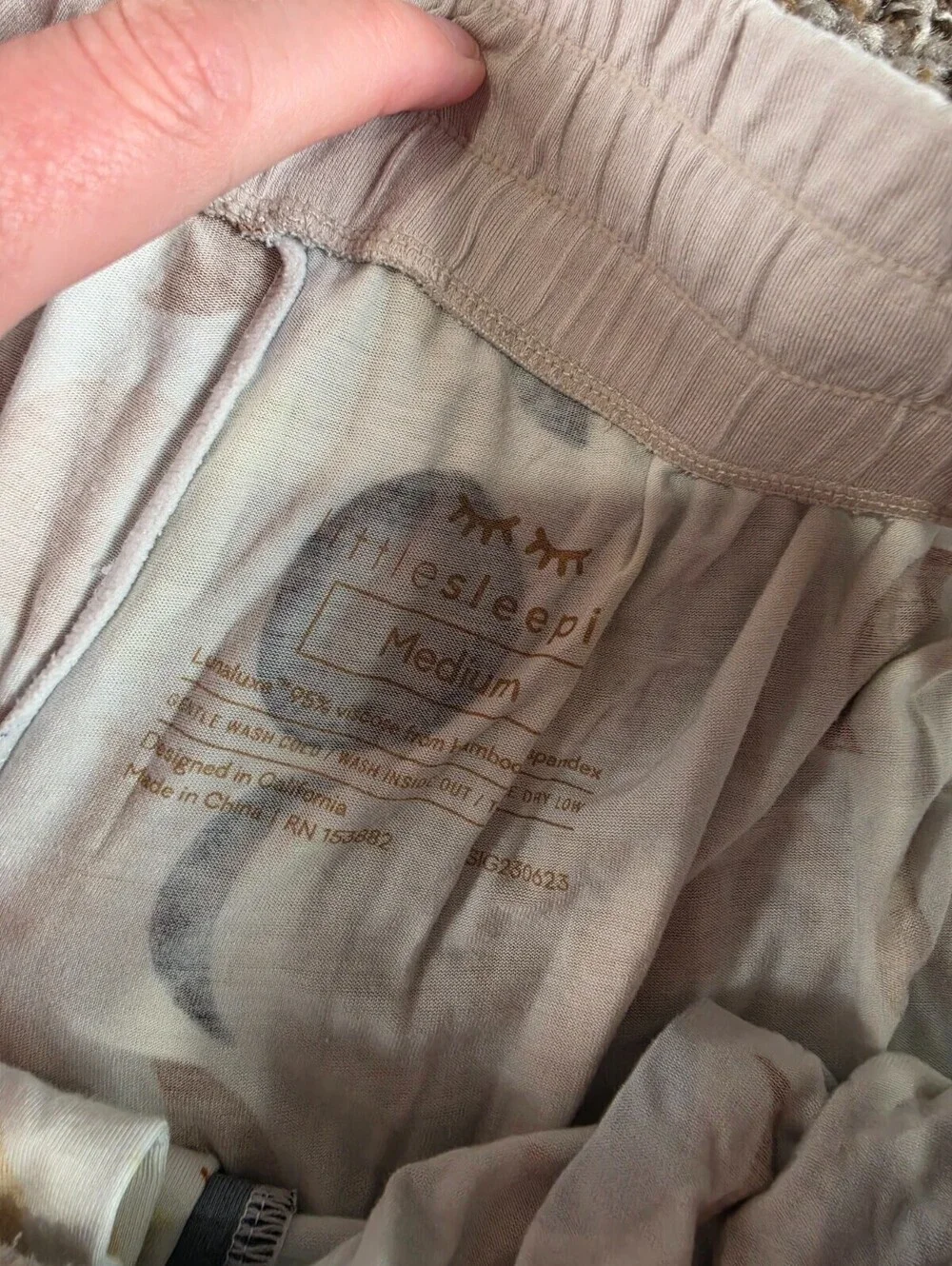 Little Sleepies Luna Neutral Men's Sz L Pajama Pants Watercolor Moon Print